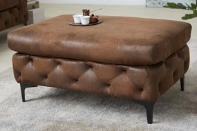 Taburetka Chesterfield MODERN BAROQUE 90 cm starožitná hnedá