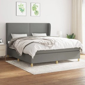 Boxspring posteľ s matracom tmavosivá 160x200 cm látka 3128454