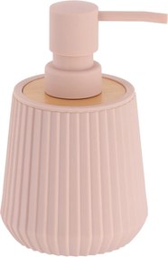 Sada kúpeľňových doplnkov Roza, ružová/s drevenými prvkami