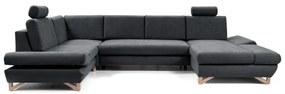 Rozkladacia rohová čalúnená sedacia súprava s úložným priestorom v tvare U AVESTA antracit