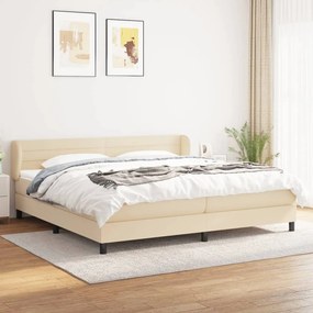Boxspring posteľ s matracom krémová 200x200 cm látka 3126354