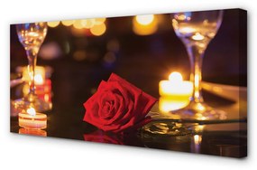 Obraz canvas Rose sviečka okuliare 100x50 cm
