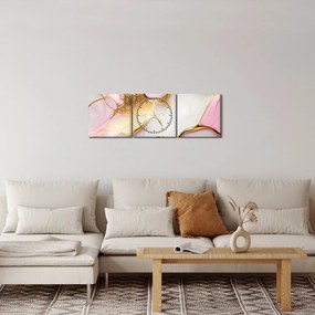 Obraz - Mramorový design (s hodinami) (90x30 cm)