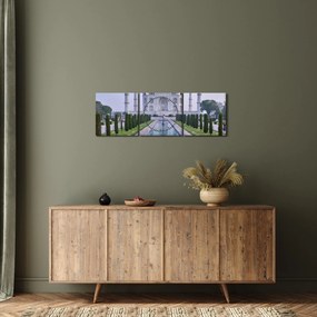 Obraz - Taj Mahal za východu slnka (s hodinami) (90x30 cm)