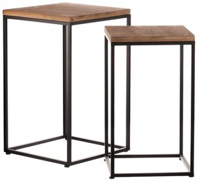 Autronic BONTEC Stojan na kvety - kov, drevená doska, cena za sadu 2 ks Farba: Prírodné