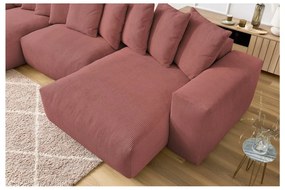 Svetloružová menčestrová rohová pohovka Voltaire – Bobochic Paris