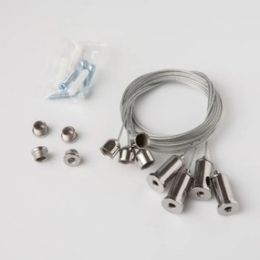 Stropné montážne káble na zavesenie LED panelových svietidiel, oceľové, 1,5 m, kábel