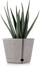 PLASTOVÝ KVETINÁČ PILEA TX 18X18 CM BÉŽOVÁ