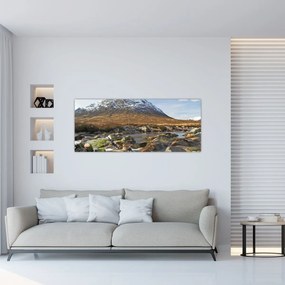 Obraz - Hora s riekou (120x50 cm)