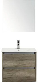 Kúpeľňový nábytkový set Dante 60 cm s keramickým umývadlom Model 1 a zrkadlom dub Nebraska