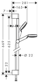 Hansgrohe Crometta, sprchová sada 1jet Green 6 l/min so sprchovou tyčou 65 cm, biela/chrómová, HAN-26554400