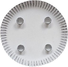 Biely antik kovový svietnik na 4 úzke sviečky Willio - Ø 25*4cm