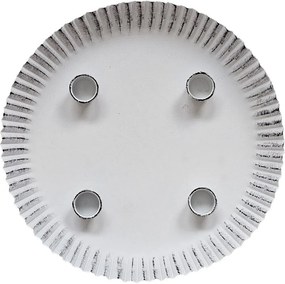 Biely antik kovový svietnik na 4 úzke sviečky Willio - Ø 25*4cm