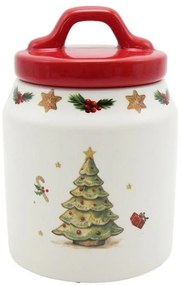 Keramická dóza so stromčekom a viečkom Chrissie - Ø 10*14 cm / 0,5L