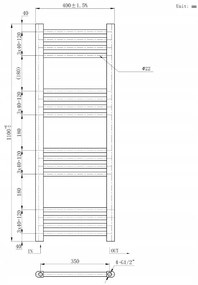 Erga Basic, vykurovacie teleso 1100x400 mm, 369 W, čierna, ERG-LAV-BASIC-11040-BK