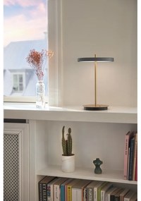 Antracitovosivá LED stolová lampa so stmievačom s kovovým tienidlom (výška 31 cm) Asteria Move – UMAGE