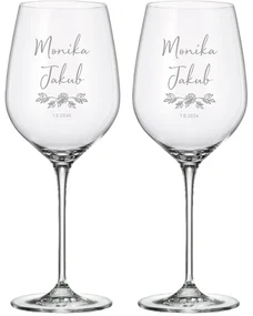 Dekorant Svadobné poháre na biele vino VETVIČKA 480 ml 2KS