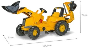 Šlapací traktor CAT s prednou aj zadnou lyžicou Rolly Toys 813001