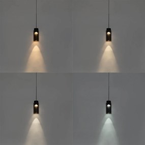 Moderné čierne závesné svietidlo pre koľajnicový systém 1-fázové vrátane LED - Magnetic Vance