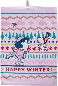 PEANUTS Utierka "Happy Winter" - sv. ružová