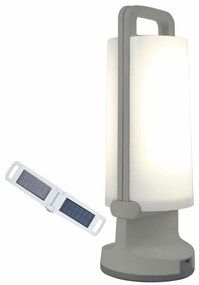 LUTEC Vonkajšia LED stolná nabíjacia solárna lampa DARGONFLY, 1,2W, denná biela, IP54, strieborná