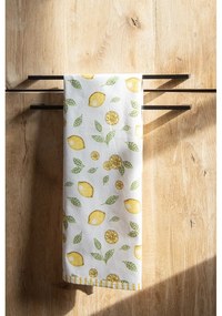 Béžová bavlnená kuchynská utierka s citrónmi - 47*70 cm