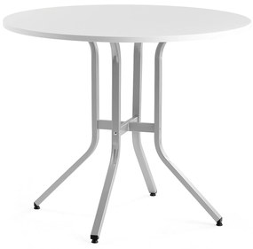 Stôl VARIOUS, Ø1100x900 mm, strieborná, biela