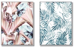 Obraz palmas 60 x 80 cm modrý MUZZA
