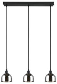 Závesné svietidlo so skleneným tienidlom v čierno-striebornej farbe Molly – Trio