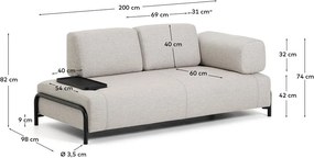 Sivobéžová pohovka 200 cm Compo – Kave Home