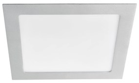KANLUX ERIKO zapustené vonkajšie LED osvetlenie, 18W, denná biela, 23x23cm, štvorcový, strieborný, IP44