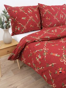 Vianočné francúzske bavlnené obliečky Renforcé - Luskáčik červené