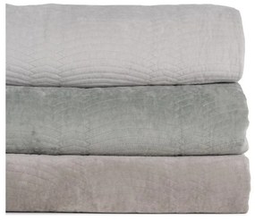 Krémový zamatový prešívaný pléd 180x260 cm – Ixia