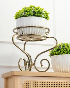 STOJAN NA KVETINÁČ MEDGRE 31,5X33 CM ZLATÁ