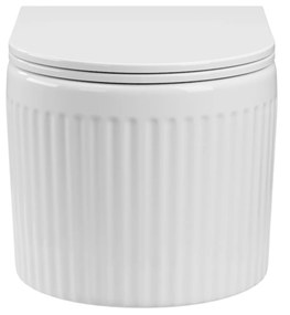 Invena Glamour, závesná WC misa so Swirlflush 495x365x363 mm + toaletné sedadlo s pomalým zatváraním, biela, INV-CE-92-001-L