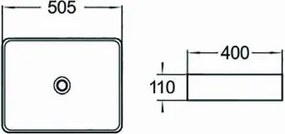 Mexen Estela, keramické umývadlo 50x40 cm, biela-strieborný okraj, 22105052