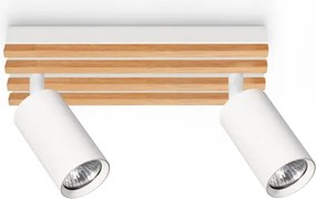 Brilagi - Bodové svietidlo SELE WOOD 2xGU10/30W/230V biela/drevo