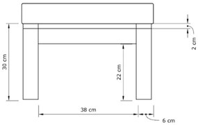 Taburet MEXICO 02 51 cm z masivu/oranžový