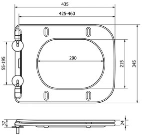 Mexen - WC sedátko SLIM DUROPLAST na wc misu STELLA, MARGO (2134) | soft-close, 39090100
