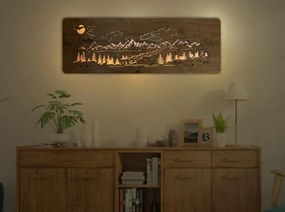 Podsvietený obraz vrchy a les na batériu