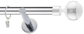 Dekorstudio Chrómová jednoradová garniža biely VIVALDI 19mm Dĺžka: 120cm, Typ uchytenia: Držiak modern, Typ príslušenstva: Bez príslušenstva