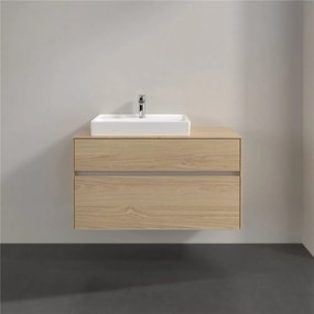 VILLEROY &amp; BOCH Collaro závesná skrinka pod umývadlo na dosku (umývadlo vľavo), 2 zásuvky, 1000 x 500 x 548 mm, Nordic Oak, C01700VJ