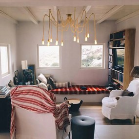 Toolight Spider, lanové závesné svietidlo 10xE27, APP682-10CP, hnedá-čierna, OSW-07866