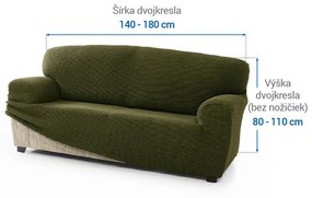 Super strečové poťahy NIAGARA zelená dvojkreslo (š. 140 - 180 cm)