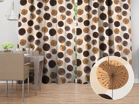 Biante Bavlnený záves Sandra SA-488 Hnedo-béžové designové púpavy 150x250 cm