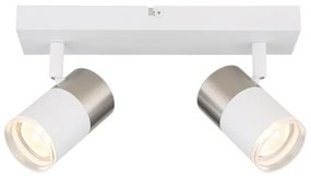 Globo 57851-2 - Bodové svietidlo BRISBON 2xGU10/25W/230V biela/chróm