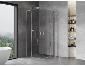 Mexen, Mexen Mist L Duo sklápací sprchový kút 115 x 115 cm, priehľadný, chróm - 8A4L-115-115-01-00