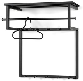 Čierny kovový nástenný vešiak s poličkou Rizzoli – Spinder Design