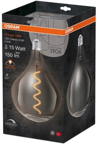 Dekoratívna LED žiarovka E27 ET165 4,5W = 15W 150lm 1700K Warm 320° Filament Dimmable OSRAM Vintage 1906