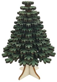 AMADEA Drevený 3D stromček zelený 10 cm